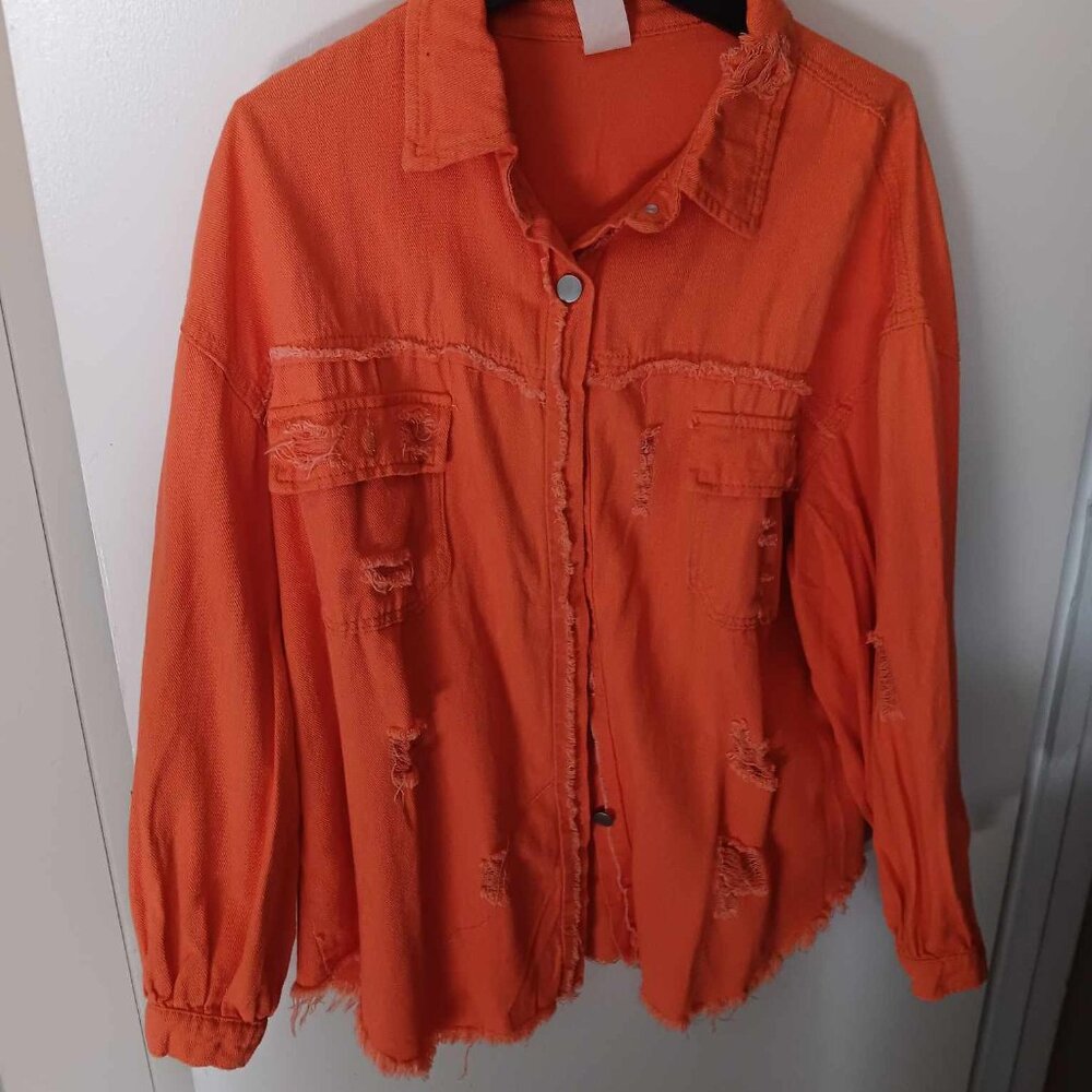 women's orange jacket worn look 4XL NEW NEVER WORN